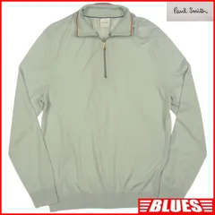 Paul Smith ポールスミス セーター ニット M メンズ ウール 緑 ミント ハーフジップ 長袖シャツ ニット_セーターサイズM一覧←SEULB屋着古← TY4178のサムネイル