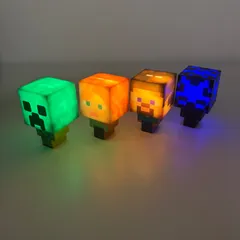 【新品未使用】マインクラフト フィギュア ライト キーホルダー　4体セット クリーパー／スティーブ／アレックス／エンダーマン