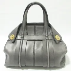 良品 TOD'S トッズ レザー ハンドバッグ グレー レディース 古着 中古 USED