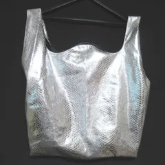 美品 MM6 エムエムシックス メゾンマルジェラ ショッピングトートバッグ S54WC0021 シルバーカラー レディース 古着 中古 USED