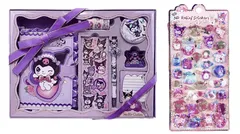 ハンドブックセット 3D立体クリスタルステッカー付 クロミちゃん マイメロディ シナモロール キティちゃん サンリオ ハローキティ ハート文具組み合わせ ステッカー バッジ ノートブック ギフトボックス 小学生 中学生 高校生 女の子 文房具 筆記具 可愛い