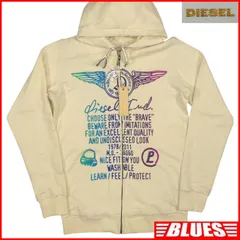 未使用 DIESEL ディーゼル スウェット M トレーナー プリント ジップ パーカー フーディー ベージュ アイボリー メンズ スウェットサイズM一覧←SEULB屋着古← TY4174