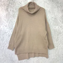 GRL グレイル サイドスリット タートルネック ニット トップス ベージュ Fサイズ ◇〇
