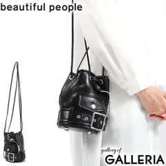 ビューティフルピープル ショルダーバッグ beautiful people ライダース ミニ ドロストリングバッグ 巾着 レディース 611906 black