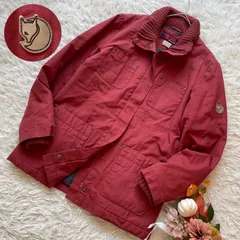 FJALL RAVEN フェールラーベン　中綿キルティングジャケット　マウンテンパーカー　アウター　ロゴワッペン　ニット切り替え　裏地総柄　L　赤　アメカジのサムネイル