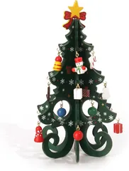 ムイビエン クリスマスツリー 卓上 ミニツリー 組み立て不要 オーナメント付き 北欧風 かわいい クリスマス飾り インテリア ギフト プレゼント (グリーンキュート,  18 cm)のサムネイル