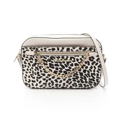 マイケルコース Michael Kors ショルダーバッグ Jet Set Large Crossbody Bag 35F4GTTC9H ホワイト/ブラック レザー レザー ショルダーバッグ レディース Used A