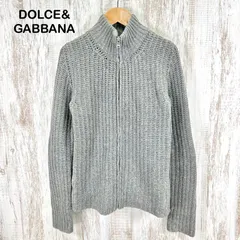 D&G DOLCE&GABBANA ドルチェアンドガッバーナ ウール リブニット フルジップアップ ハイネック パーカー グレー レディース トップスのサムネイル