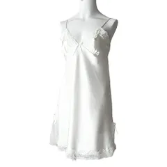 サテンスリップ 透けない セクシー ランジェリー ベビードール 大きいサイズ 光沢 上品 エレガント かわいい スリット リボン タイト 勝負下着 インナー su960