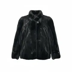 87L17 POLA amian SAGA MINK ROYAL サガミンクロイヤル 金サガ ダークミンク ファーコート サイズF ブラック 最高級本毛皮 MINK FUR ポケット有t18r