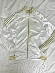アディダス 白 GOLD ジャージ ジップアップ ヴィンテージ