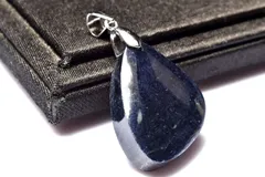 【１点物】シルバー925◇ミャンマー産 サファイア　24x17mm　ドロップ ペンダントトップ パワーストーン 天然石 _PC7955