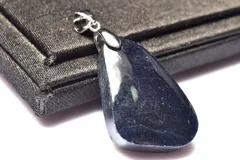 【１点物】シルバー925◇ミャンマー産 サファイア　26x17mm　ドロップ ペンダントトップ パワーストーン 天然石 _PC7956