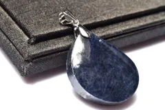 【１点物】シルバー925◇ミャンマー産 サファイア　25x21mm　ドロップ ペンダントトップ パワーストーン 天然石 _PC7958