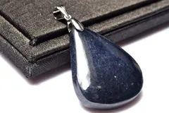 【１点物】シルバー925◇ミャンマー産 サファイア　30x24mm　ドロップ ペンダントトップ パワーストーン 天然石 _PC7961