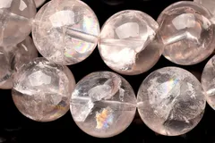 マダガスカル産◇虹入り アイリスローズクォーツ　11.5mm　ブレスレット 1個売り パワーストーン 天然石 _B1517-115