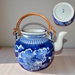 官庁御用達 [内府] 龍 急須 水差し 陶器 染付 茶器 京焼 希少 茶道具