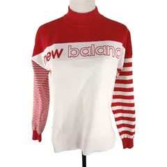 New Balance Golf モックネックニット セーター 赤 サイズ1 M相当 レディース 古着 ゴルフウェア