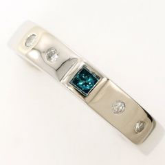 Pt900 プラチナ ブルーダイヤモンド リング 11号 7.21g - メルカリ
