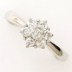 Pt900 天然ダイヤ 0.20ct フラワーモチーフ リング2.9g - メルカリ