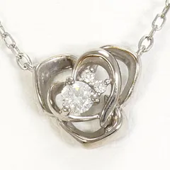 K18WG ネックレス ダイヤモンド 0.08 ct ピンクサファイア 総重量約1.8g 約42cm