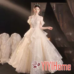 ウエディングドレス 二次会 前撮り 大きいサイズ 結婚式/二次会ドレス 海外挙式 ウェディングドレス ライトドレス 花嫁ドレス ロングドレス 後撮り 結婚式 スレンダードレス 半袖 ワンピース 宴会 司会者　シャンパン