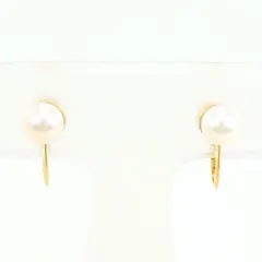 K18YG イヤリング clip-on earrings パール（真珠） 総重量約1.1g