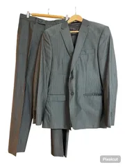 ZM1681 VERSACE COLLECTION ヴェルサーチコレクション　ビジネススーツ上下　ストライプ　グレー　メンズ　サイズ50