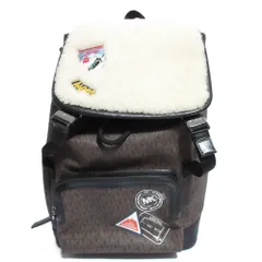 良品 MICHAEL KORS マイケルコース ボア MKシグネチャー リュックサック バックパック ブラウン レディース 古着 中古 USED