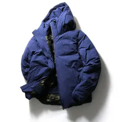 【新品】 INHERIT ／ インヘリット　撥水 ストレッチ 650フィルパワー ホワイトグースダウン ダウンジャケット フード付き ダウンパーカー 迷彩 ブルー ｜ 秋冬