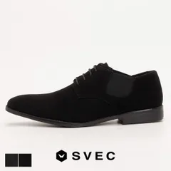【新品・未使用】 ビジネスシューズ メンズ 男性 サイドゴアシューズ スリッポン 革靴 きれいめ かっこいい シンプル 履きやすい 靴 シューズ 25 25.5 26 26.5 27 27.5 SVEC シュベック ブラックスエード 黒 SPT010-2-CP