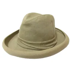 良品 Yohji Yamamoto ヨウジヤマモト ハット 帽子 中折れ帽  ベージュ  レディース 古着 中古 USED