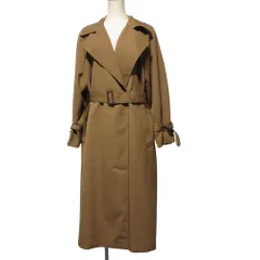 美品 23区 ロング トレンチコート 大きいサイズ 46 キャメル レディース 古着 中古 USED
