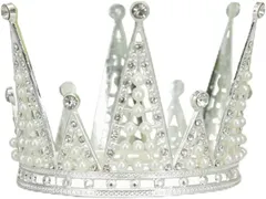 SSKRYL 王冠 クラウン ティアラ ラインストーン 装飾 ハロウィン パーティー イベント 舞台 演劇 (シルバー)