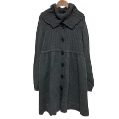 美品 BURBERRY BLUE LABEL バーバリーブルーレーベル ニットコート サイズ38 グレー レディース 古着 中古 USED