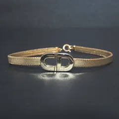 美品 Christian Dior クリスチャンディオール ヴィンテージ CDロゴ ブレスレット GP ゴールドカラー レディース 古着 中古 USED