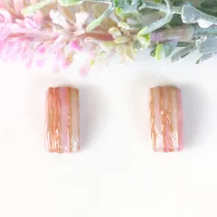 no.314　レジン　スクエア型　ゴールド　ピンク　ピアス　イヤリング　ハンドメイド