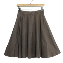 イネド★フレアスカート ひざ丈 サイズ9 ブラウン系 無地 z16752