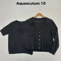 Aquascutum アクアスキュータム☆クレスト透かし編み半袖ニット&カーディガン アンサンブル セット 10のサムネイル