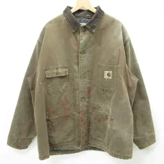 【三重本店】 中古 Carhartt | カーハート チョアコート カバーオール 90's USA製 ワークジャケット C02CHT ブラウン サイズ：XL(US) 【95】