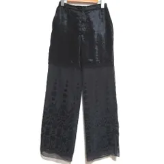 美品 OLLEBOREBLA Alberobello オレボレブラ アルベロベロ ぶたさん ベロア イージーパンツ 318066 ブラック レディース 古着 中古 USED