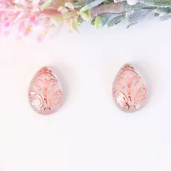 no.325　レジン　しずく型　ゴールド　エクリュホワイト　ピアス　イヤリング　ハンドメイド