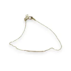 美品 agete アガット シルバー 0.06ct ダイヤモンド チェーン ブレスレット アクセサリー ゴールドカラー レディース 古着 中古 USED