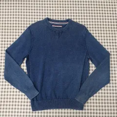 トミーヒルフィガー デニム ウォッシュ コットン ニット メンズ95サイズ
