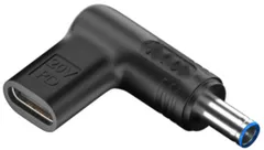 Type-C変換【HP】 4.5×3.0mm(20V)ノートPC 100W対応 USBPD変換アダプター DC電源 トリガープラグ USBタイプC DCプラグ 中ピン(ID端子)ノートパソコン 
