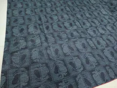 平和屋着物■上質な紬　格子花文　正絹　逸品　DAAI8833az