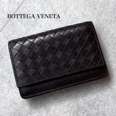 BOTTEGA VENETA ボッテガヴェネタ イントレチャート 名刺入れ カードケース レザー ダークブラウン 茶色 a5
