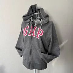 GAP Y2K Zip Hoodie Sweatshirt Women's M Gray Pink Full Zip Parka ギャップ ジップパーカー レディース M グレー/ピンク y2k