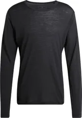 アディダス adidas アウトドア テレックス Xperior メリノ150 ベースレイヤー長袖Tシャツ メンズ 男性 インナー メリノウール トレーニング 軽量 クルーネック スリムフィット  DKG68 HZ8559 ブラック