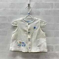 ★【familiar】ファミリア ベビーベスト 白 くま ひよこ サイズ80